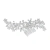 Cross-border European and American leaf hair combs, alloy five-petal flower water diamond bridal hair combs, photo bridal headwear, wedding accessories Item Picture